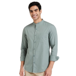 Symbol Men's Cotton Shirt | Chinese Collar | Casual | Plain | Full Sleeve | Summer - Regular Fit (Available in Plus Sizes)