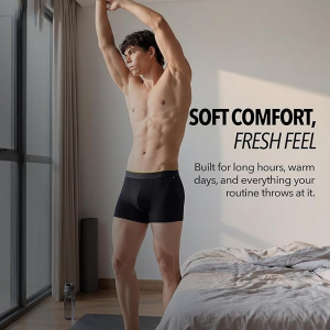 Trunks for Man Cotton Underwear for Men Breathable Anti Roll Waistband