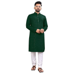 Men’s Printed Pure Rayon Kurta with Mandarin Collar, Full Sleeves, Straight Fit Traditional Ethnic Wear
