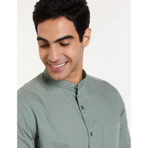 Symbol Men's Cotton Shirt | Chinese Collar | Casual | Plain | Full Sleeve | Summer - Regular Fit (Available in Plus Sizes)