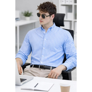 Men's Casual Printed Striped Stylish Latest Formal Plus Size Shirt for Men | Cotton Mix 220 GSM