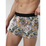 Men's Extra Thin Elastic Underwear Long Comfortable Ice Silk Breathable Comfort Brief-Boxer-Trunks Imported Material Pack of 3