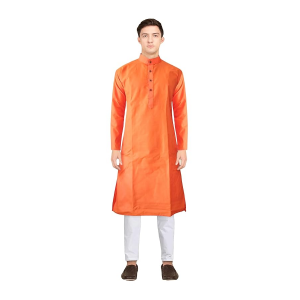 Men's Cotton Blend Solid Kurta pyjama set with Full Sleeves, Regular Fit, Pajama included in packageMen's Cotton Blend Solid Kurta pyjama set with Ful